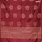 Banarasi cotton saree maroon with copper zari woven buttas and piping border