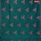 Banarasi cotton saree peacock green with copper zari woven geometric buttas and piping border