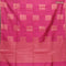 Banarasi cotton saree pink with copper zari woven box type buttas and piping border