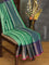 Banarasi kora saree green and blue with allover checked & zari buttas and zari woven border