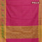 Banarasi semi cotton saree light pink and yellow with thread & zari woven buttas and paithani border