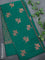 Banarasi semi cotton saree teal green with copper zari woven geometric buttas and piping zari woven border