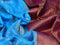 Banarasi semi crepe silk saree cs blue and purple with allover zari woven paisley butta weaves and long zari woven border