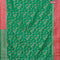 Banarasi semi katan saree teal green and reddish pink with allover floral zari weaves and zari woven border