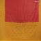 Banarasi semi silk saree red and yellow with allover zari weaves and zari woven border