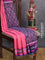 Bengal soft cotton saree pink and deep violet with butta prints and ikat woven border