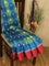 Bhagalpuri saree blue and pink with allover ikat prints and simple zari border - TFR5927