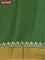 Bhagalpuri saree dark green with leaf butta prints and zari woven border