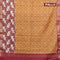 Bhagalpuri saree dark mustard and maroon with allover bandhani prints and long pichwai printed zari woven border