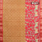 Bhagalpuri saree dark mustard and red with allover bandhani prints and long pichwai printed zari woven border