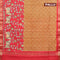 Bhagalpuri saree dark mustard and red with allover bandhani prints and long pichwai printed zari woven border