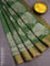 Bhagalpuri saree green with butta prints and zari woven border