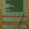 Bhagalpuri saree green with paisley butta prints and zari woven border