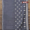 Bhagalpuri saree grey with allover butta prints and zari woven border