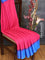 Brasso saree pink and blue with allover geometric weaves