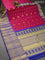 Pure gadwal silk saree pink and blue with allover zari woven buttas and temple design zari woven border