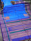 Pure kanjivaram silk saree cs blue and dark blue with thread woven buttas and long thread woven border zero zari