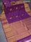 Pure kanjivaram silk saree deep purple and pastel pink with zari woven buttas and zari woven border