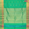 Pure kanjivaram silk saree dual shade of teal green with zari woven buttas and rich zari woven border Butta style