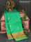 Pure kanjivaram silk saree dual shade of teal green with zari woven buttas and rich zari woven border Butta style