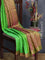 Pure kanjivaram silk saree light green and pink with allover self emboss and zari woven border