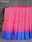 Pure kanjivaram silk saree pink and cs blue with allover zari weaves and simple border