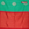 Pure kanjivaram silk saree teal green and red with zari woven buttas in borderless style