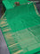 Pure kanjivaram silk saree teal green with allover zari weaves and long zari woven border