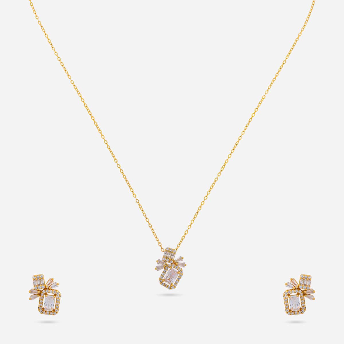 92.5 Silver Pendant with Chain and Earring Set 194794