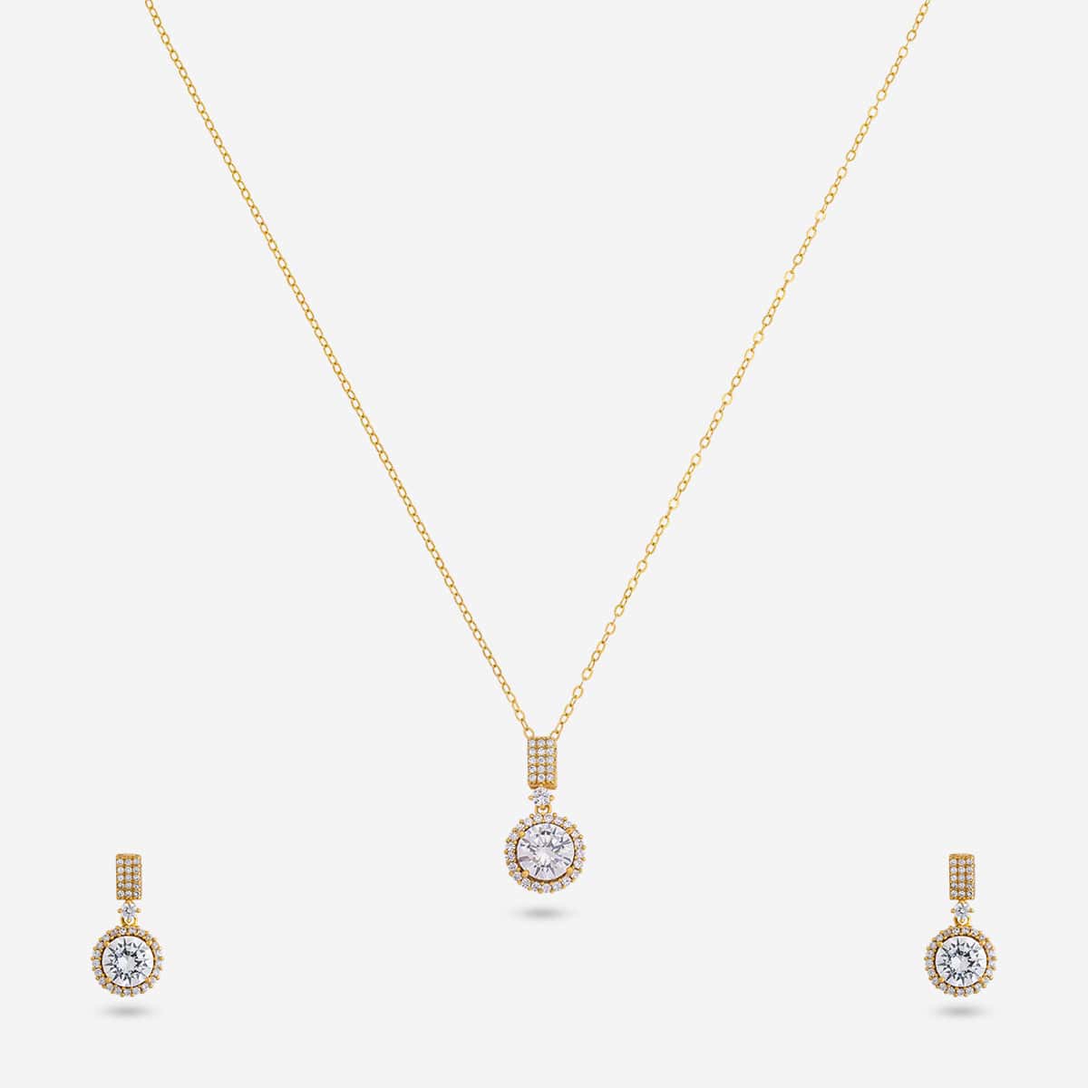 92.5 Silver Pendant with Chain and Earring Set 194799