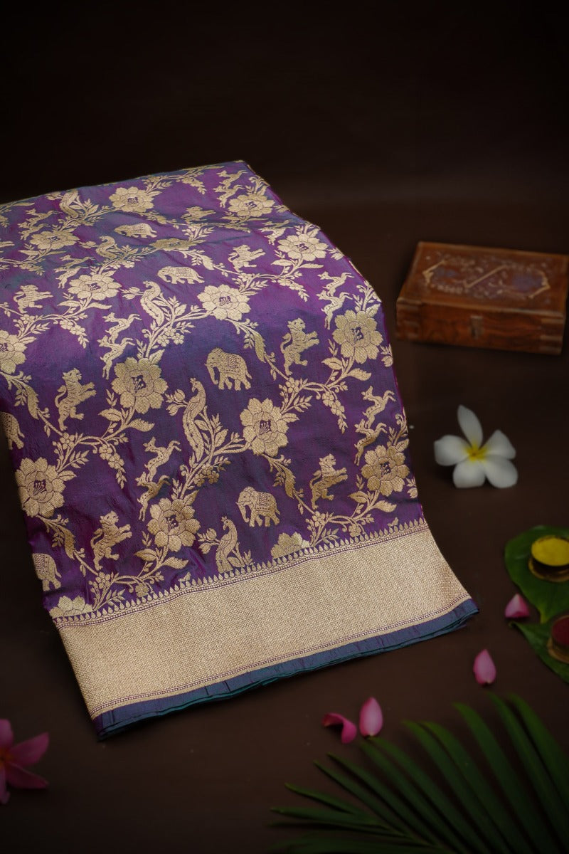 Banarasi Silk Purple Saree