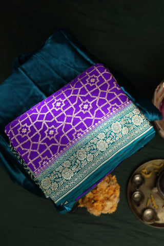 Banarasi Georgette Purple Saree