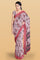 LIGHT PINK and CORAL FLORALS LINEN Saree with FANCY