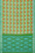 MULTI and SEA GREEN GEOMETRIC LINEN Saree with FANCY