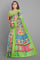 MULTI and GREEN GEOMETRIC LINEN Saree with FANCY