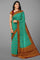 TEAL and PURPLE JAAL GEORGETTE Saree with BANARASI FANCY