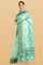 SEA GREEN and CREAM FLORALS SILK Saree with FANCY