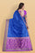 ROYAL BLUE and PURPLE IKKAT PRINT SILK Saree with IKAT