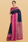 NAVY BLUE and DARK PINK BUTTIS SILK Saree with FANCY