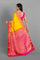 YELLOW and PINK BROCADE SILK Saree with KANCHIPURAM