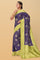 VIOLET and OLIVE GREEN BUTTIS VISCOSE SILK Saree with BANARASI FANCY