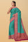 TEAL and PURPLE JAAL KATHAN SILK Saree with BANARASI FANCY