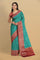 TEAL and PURPLE JAAL KATHAN SILK Saree with BANARASI FANCY