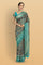 PURPLE and TEAL BUTTERFLY PRINT SILK Saree with BANARASI FANCY