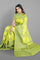 LIGHT YELLOW and GREY BUTTIS VISCOSE Saree with BANARASI FANCY