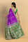 PURPLE and DARK GREEN FLORAL JAAL SILK Saree with BANARASI FANCY