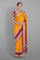 MUSTARD and PURPLE JAAL WARM SILK Saree with BANARASI FANCY