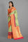 TEAL and DARK PINK BROCADE JALL SILK Saree with BANARASI