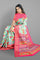 LIGHT SEA GREEN and PINK FLORALS SILK Saree with FANCY