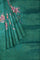 TEAL and MULTI FLORALS JUTE Saree with FANCY